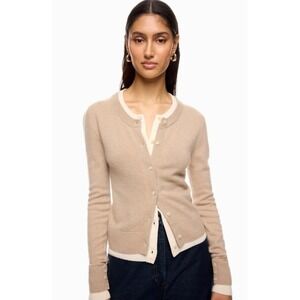 NAADAM Tan Cashmino Layered Cardigan Sweater Wool Cashmere Button Front Size S